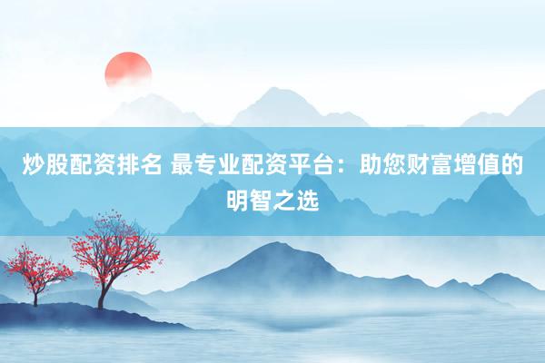 炒股配资排名 最专业配资平台：助您财富增值的明智之选