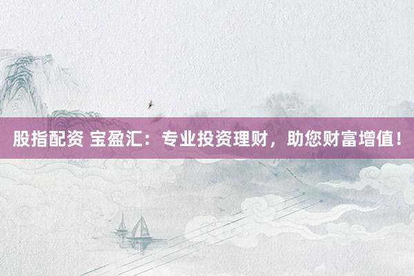 股指配资 宝盈汇：专业投资理财，助您财富增值！