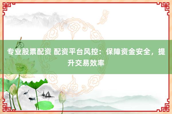 专业股票配资 配资平台风控：保障资金安全，提升交易效率