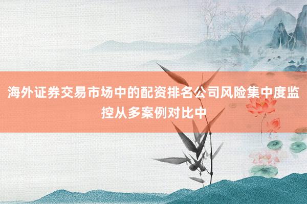 海外证券交易市场中的配资排名公司风险集中度监控从多案例对比中