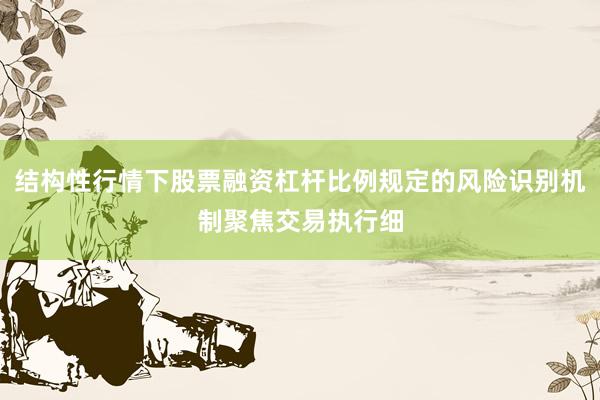 结构性行情下股票融资杠杆比例规定的风险识别机制聚焦交易执行细