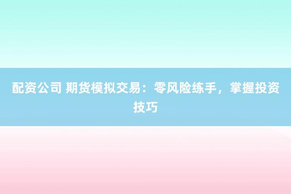 配资公司 期货模拟交易：零风险练手，掌握投资技巧