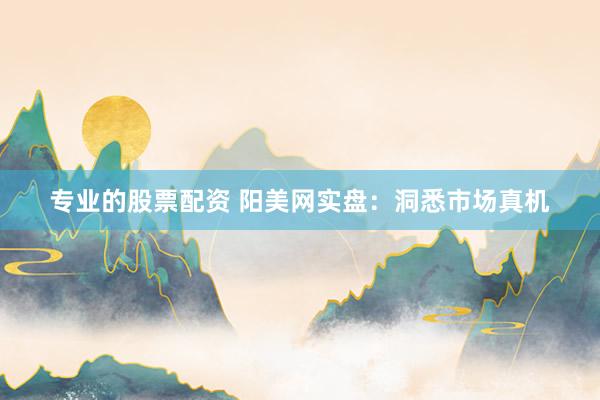 专业的股票配资 阳美网实盘：洞悉市场真机