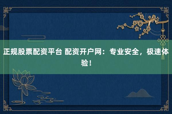 正规股票配资平台 配资开户网:专业安全,极速体验!